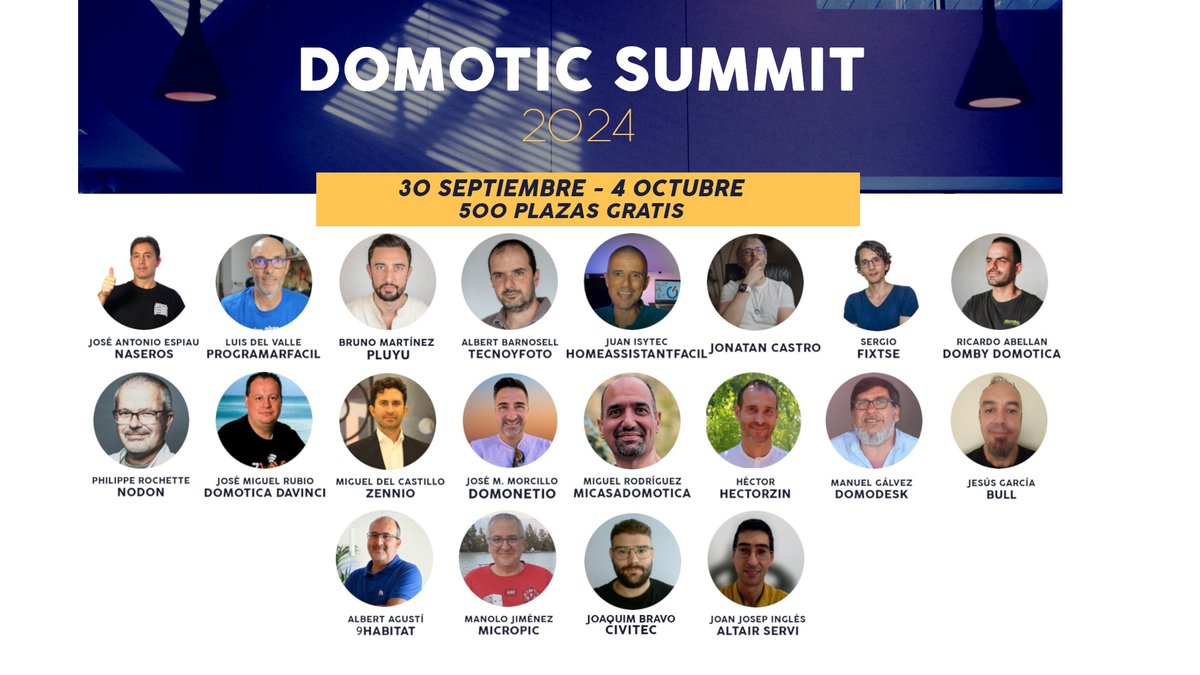 Domotica DaVinci (@domoticadavinci) on Twitter photo Jordi Llorente de <a href="/domoticadomesti/">Domótica Doméstica</a> ha organizado Domotic Summit, donde gustosamente participamos como entrevistados
Para no perdérselo, el link de registro es : summit.domoticadomestica.com Jordi Llorente de <a href="/domoticadomesti/">Domótica Doméstica</a> ha organizado Domotic Summit, donde gustosamente participamos como entrevistados
Para no perdérselo, el link de registro es : summit.domoticadomestica.com