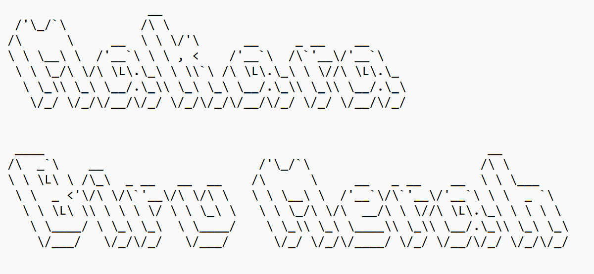 mrlogix's tweet photo. Today's hands-on of my Python programming class: ASCII art!

All the code is available: https://t.co/OmM2OLPlv7

#ascii #art #python #programming #pemrograman #ngoding #indonesia https://t.co/0tDVcC8DVW