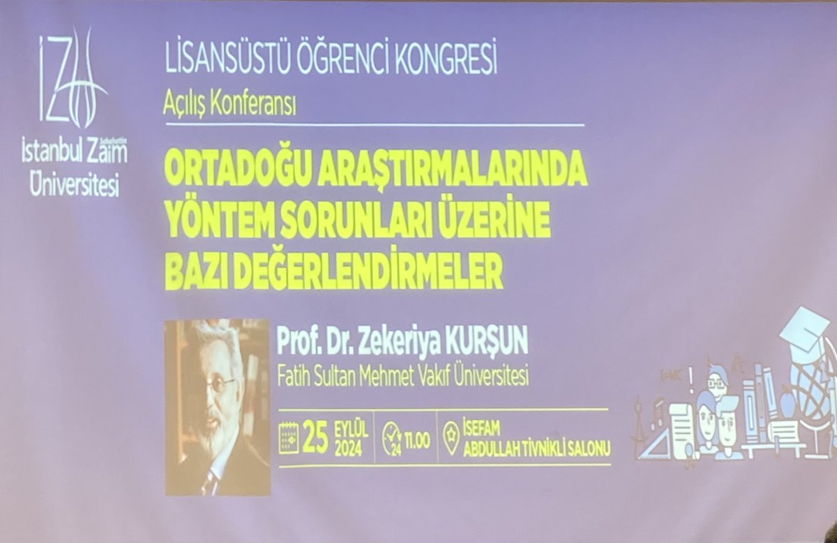 hyetim's tweet photo. İst. S. Zaim Üniversitesi 
Lisansüstü Öğrenci Kongresinde
Zekeriya Kurşun hocayı dinliyoruz. https://t.co/LRgQVlplku