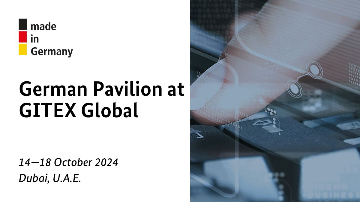 german_pavilion's tweet photo. We can’t wait until the GITEX Global starts on October 14, 2024.
The German Pavilion at GITEX Global will be presented by @bmwk.
More information: https://t.co/FOBXXZ6hr7
#BMWK #AUMA
#EXPOTEC #GITEX24
#COMMUNICATION #TECHNOLOGY
#BITKOM #NUMOV https://t.co/sGbfy245Eh