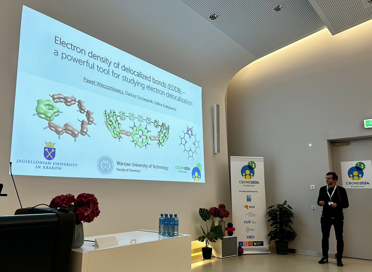 CBOND2024 (@cbond2024) on Twitter photo Paweł Wieczorkiewicz of <a href="/JagiellonskiUni/">Uniwersytet Jagielloński</a> and <a href="/WUT_edu/">Warsaw University of Technology</a> presents a contributed talk <a href="/CBOND2024/">CBOND2024</a> on “Electron density of delocalized bonds (EDDB) – a powerful tool for studying electron delocalization.” #CBOND2024 Paweł Wieczorkiewicz of <a href="/JagiellonskiUni/">Uniwersytet Jagielloński</a> and <a href="/WUT_edu/">Warsaw University of Technology</a> presents a contributed talk <a href="/CBOND2024/">CBOND2024</a> on “Electron density of delocalized bonds (EDDB) – a powerful tool for studying electron delocalization.” #CBOND2024