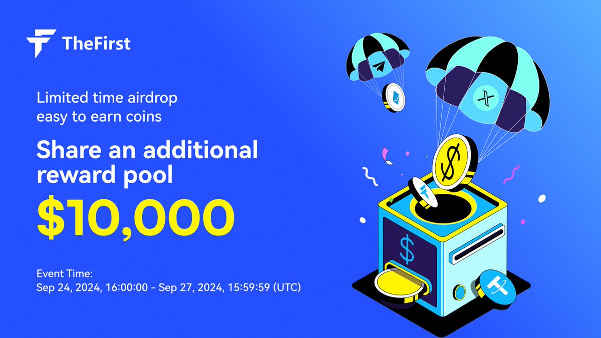 🚀 The First Limited Time Airdrop 🚀
🎁 Tweet to get coins!
Just forward this tweet and join our Telegram community. Every time you tweet, add the hashtag #TheFirstLimited Time Airdrop to share the $10,000 reward pool! ✨

🌟 Every time you tweet that meets the rules, you will
