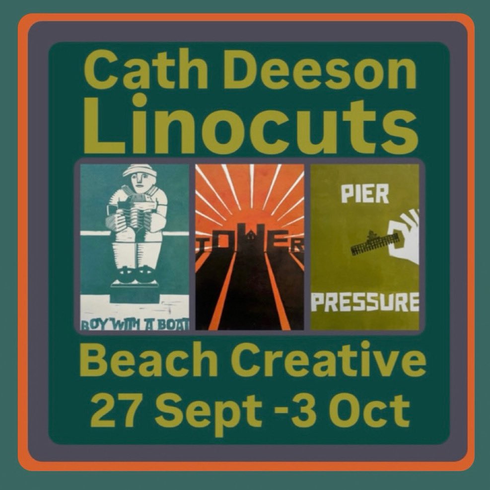 CathDeeson's tweet photo. Come and find me
@BeachCreative
Sept 27 - 3 Oct 🌿🐚
Lots of artwork, cards, bags for sale!
#seaside #souvenir #souvenirs #artforsale #popup #artgallery #hernebay #kent #beachcreative
#linocut #print #printmaking #linoprint #lino #printmaker #linocutprint #coast #sea #coastal https://t.co/nkQIRUQ1IV
