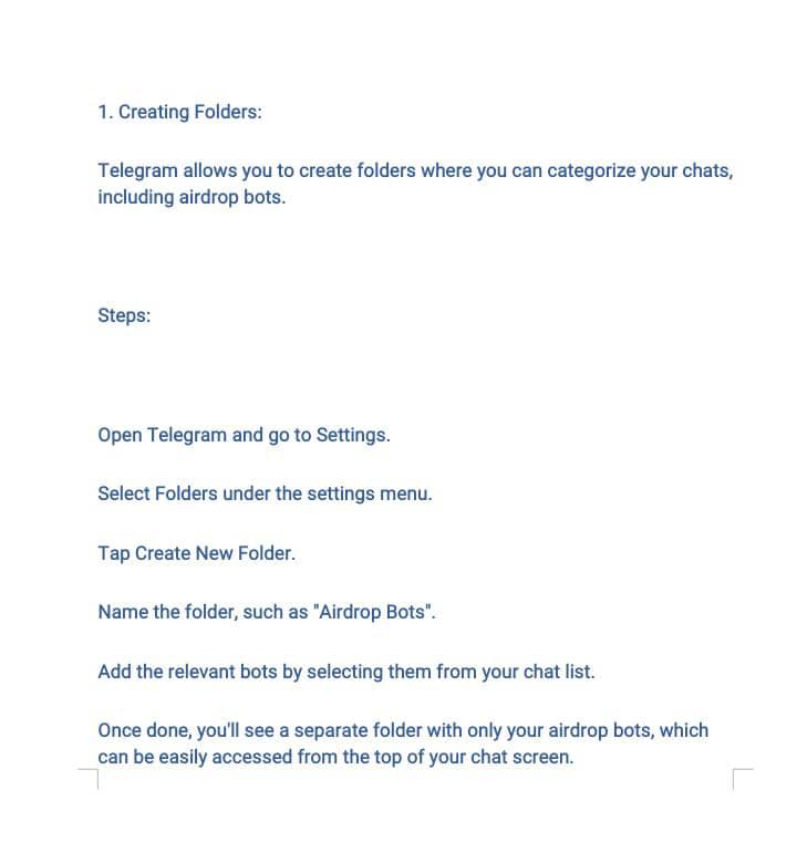 IkediuwaUgochu2's tweet image. Looking to organize your Telegram airdrop bots for easy access? Here are a few quick tips:

Kindly support with a Like and a follow. 

More content coming your way!

#CryptoTips #TelegramHacks #Airdrops
#Hamster_Kombat #Major #XEmpire #memefi #Web3 #CryptoRevolution