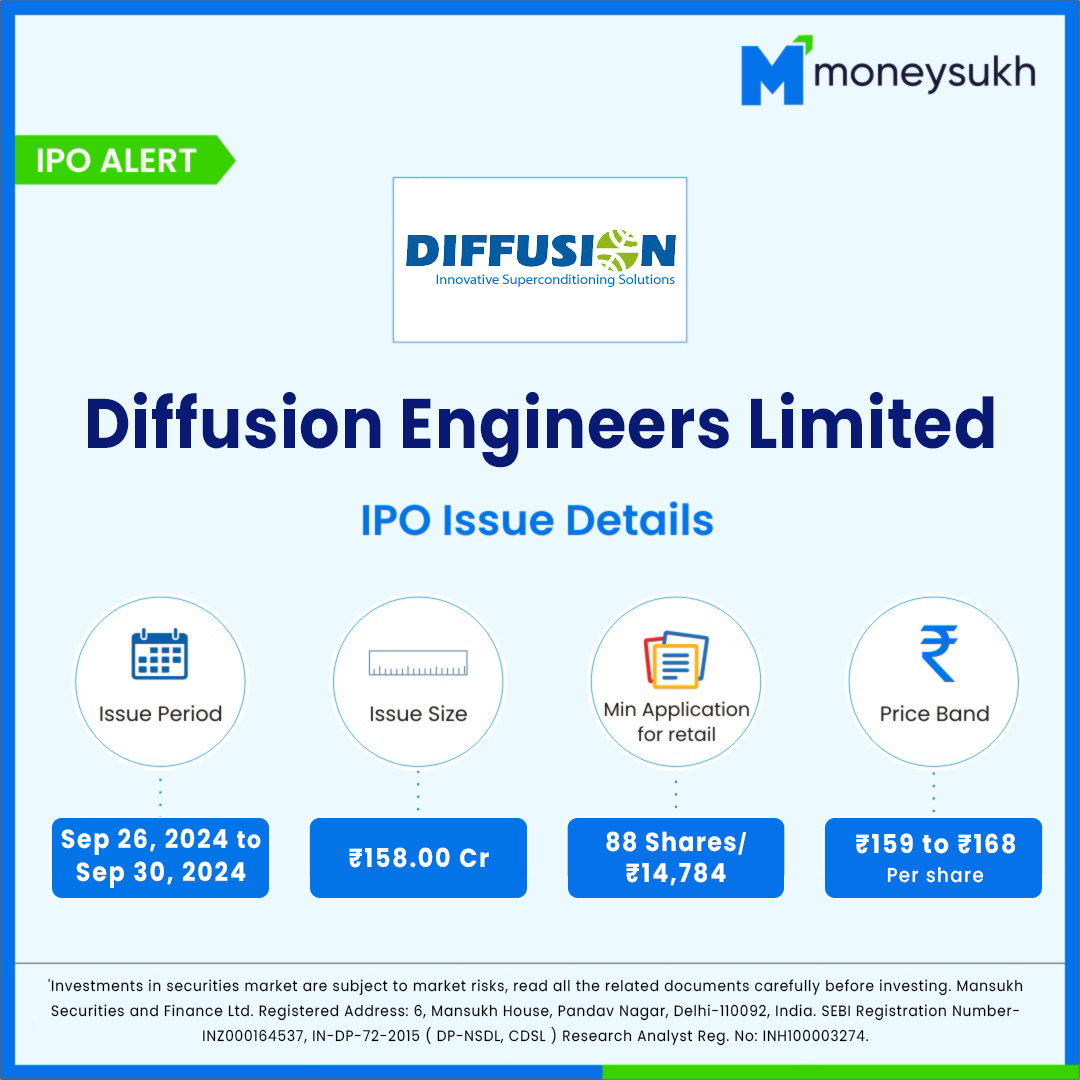 moneysukhonline's tweet image. IPO Alert - Diffusion Engineers Ltd.

For more information visit - bit.ly/3N2yAY4

#diffusionengineersipo #IPO #ipoalert #upcomingipo #ipoinvestment #ipodetails #moneysukh