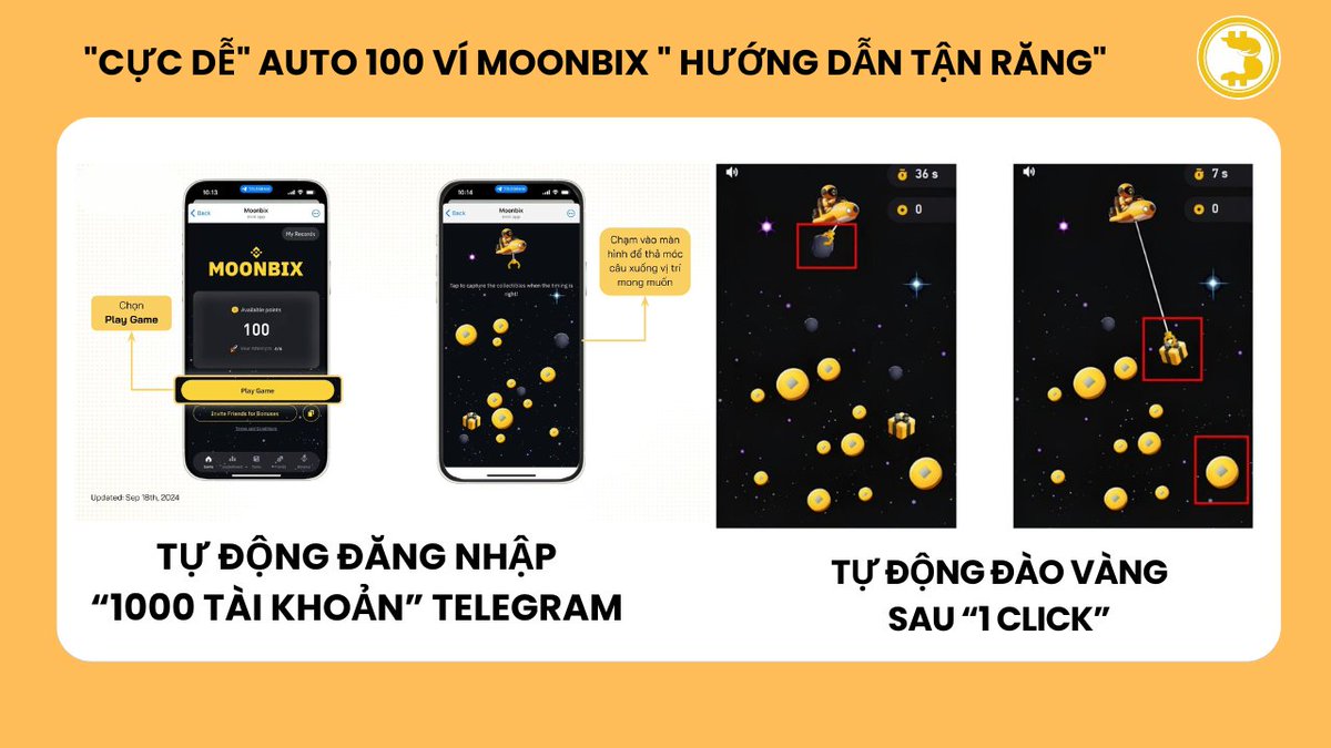 coin680's tweet photo. 💸 "CỰC DỄ" AUTO 100 VÍ #MOONBIX " HƯỚNG DẪN TẬN RĂNG" 😂
Có một số câu hỏi mình nhận được sau khi hướng dẫn anh em làm "tự động 100 ví kèo Moonbix" như sau: 

1. MUA TELEGRAM số lượng lớn ở đâu? 
2. ĐĂNG NHẬP telegram số lượng lớn thế nào? 
3. PROXY mua ở đâu uy tín? 
4. Chạy tool thế nào khi mở telegram bằng WEB
5. CÀI ĐẶT TỰ ĐỘNG đến giờ tool tự gắp vàng thế nào?
6. Có mã giảm giá khi mua tool không?
....
Vậy để giúp anh em chiến 100 ví #Moonbix này DỄ HƠN ĂN KẸO 😂 mình tập hợp và chia sẻ anh em các câu trả lời sau (Anh em thấy hay thả tim và tweet lại giúp mình nhé)

✅ TRẢ LỜI: 
CÂU 1,2,4,5: Hiện tại tool mới update một tính năng "Autologin Telegram" CỰC CHẤT, anh em mua telegram ở taphoammo (Hoặc tự tạo) xong ném thẳng vào tool, cho tool chạy là có thể ngồi vắt chân nhận vàng rồi nhé
Video hướng dẫn: 
https://t.co/3xClSBONVb

CÂU 3: PROXY
Proxy mình dùng 2 đơn vị sau, anh em có thể tham khảo
1. Proxy6
Link: https://t.co/2Ln17YRSDZ 
Ưu điểm: Có 2 loại lựa chọn
Loại 1: 1.7$ thì chỉ mình mình dùng, proxy khỏe, anh em có thể dùng 1 proxy với 2 - 3 profile
Loại 2: 0.5$ hàng share cho 3 người, dùng khỏe, nếu proxy bị trùng kèo anh em có thể mua proxy khác thay cho chủ động

2. Webshare
Link: https://t.co/wrbxxYEQhr 
Ưu điểm: Hàng share cho nhiều người dùng nên giá CỰC RẺ, anh em làm số lượng lớn ví dụ 100 proxy giá tầm 3$
Nhược nhiểm: Hàng share nên dùng hơi nát, dễ die tài khoản hoặc hay dính capcha 😂

CÂU 6. Mã giảm giá khi mua tool
Mã giảm giá 15% trọn đời, khi anh em nhập đủ 2 bước sau:
Bước 1: Đăng ký tạo tài khoản theo liên kết sau:
Link: https://t.co/dFjEdKZy0Q 
Bước 2: Tại mục thanh toán anh em nhập mã "COINBULL" thì anh em sẽ được giảm giá 15% trọn đời trong tất cả các lần thanh toán

Anh em chưa biết setup tool, thì đây là video hướng dẫn đầy đủ nhất nhé
Link hướng dẫn: https://t.co/lfdVKEGppC