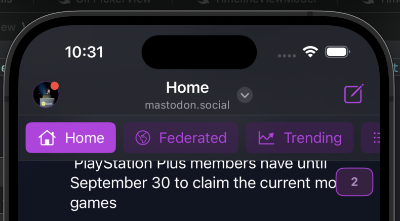 Dimillian's tweet photo. There is a cool trick in SwiftUI if you want to add views to your navigation bar. You can use safeAreaInset(.top) and decide whether to remove the divider and merge the background or not using toolbarBackground visibility modifier. https://t.co/sEkG2wO2c2