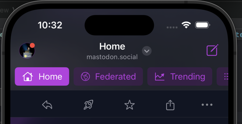Dimillian's tweet photo. There is a cool trick in SwiftUI if you want to add views to your navigation bar. You can use safeAreaInset(.top) and decide whether to remove the divider and merge the background or not using toolbarBackground visibility modifier. https://t.co/sEkG2wO2c2