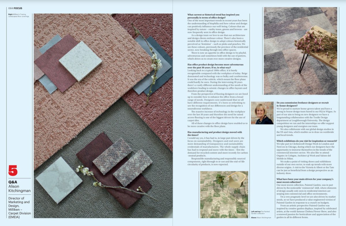 MillikenEurope (@millikeneurope) on Twitter photo In the latest issue of <a href="/FXdesignmag/">FX Magazine</a> Milliken's Director of Marketing & Design, Alison Kitchingman, shares her perspective on office design, along with other industry experts.
You can read the full issue here:
FX Sep-Oct 2024 :: 84 (yudu.com)
#officedesign In the latest issue of <a href="/FXdesignmag/">FX Magazine</a> Milliken's Director of Marketing & Design, Alison Kitchingman, shares her perspective on office design, along with other industry experts.
You can read the full issue here:
FX Sep-Oct 2024 :: 84 (yudu.com)
#officedesign
