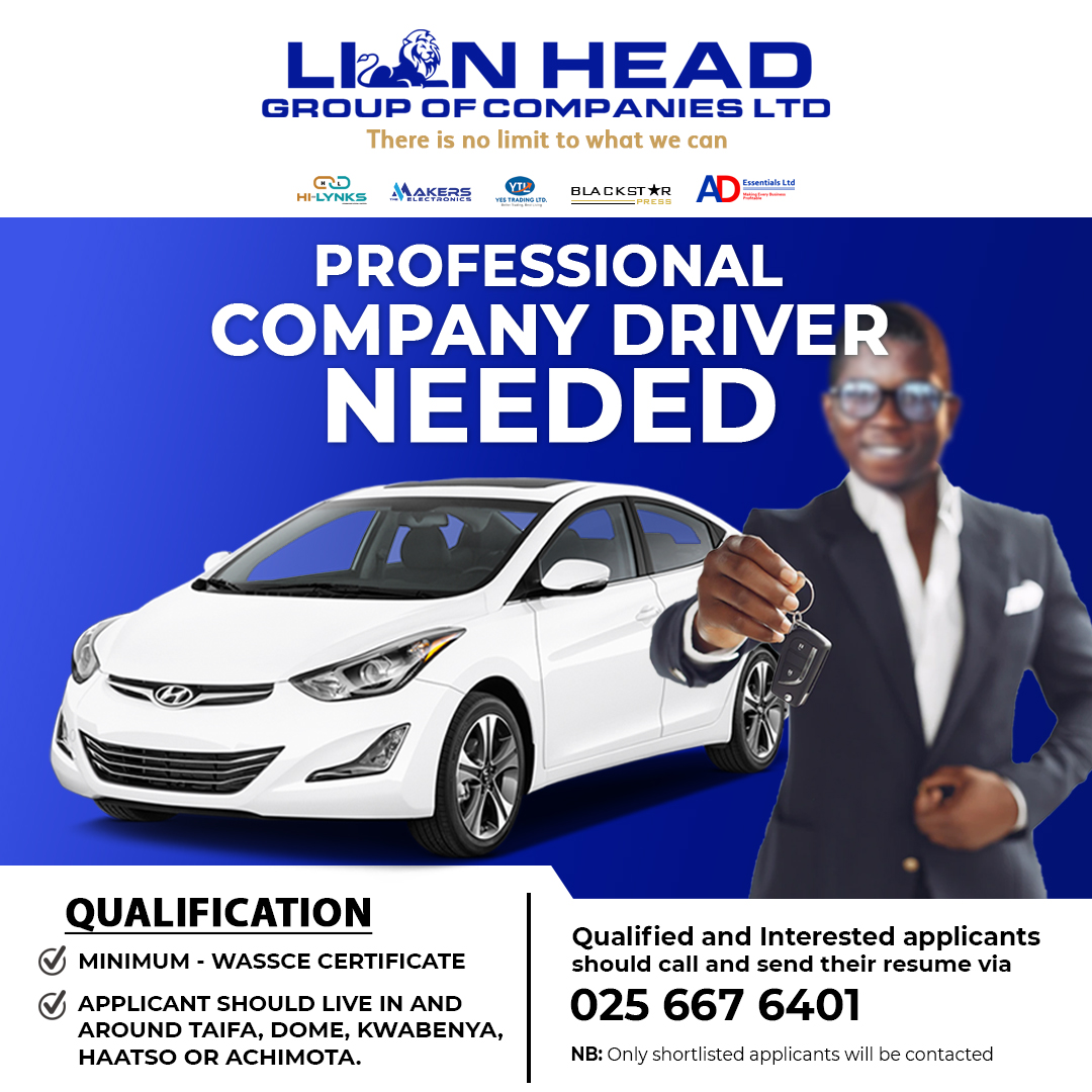 The Makers Electronics Company Limited (@themakersgh) on Twitter photo Join the Lion Head Group of Companies team as a Professional Company Driver! 🦁 We're looking for qualified drivers who live in Taifa, Dome, Kwabenya, Haatso, or Achimota.
Send your resume to: 025 667 6401
#NowHiring #Driver #Professional #Accra #Ghana Join the Lion Head Group of Companies team as a Professional Company Driver! 🦁 We're looking for qualified drivers who live in Taifa, Dome, Kwabenya, Haatso, or Achimota.
Send your resume to: 025 667 6401
#NowHiring #Driver #Professional #Accra #Ghana