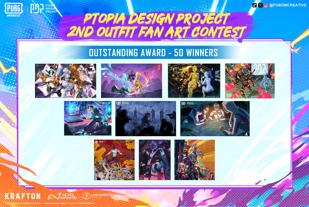 PUBGMCreative's tweet photo. Huge praise Outstanding winners! Epitomized PDP culture with unrivaled creativity and expertise. Blew us away - skills and dedication driving PDP up. Bravo!

#PUBGMOBILE
#PUBGMPDP
#PUBGMFANART 
#PUBGMCREATIVE https://t.co/t8felxNyfS