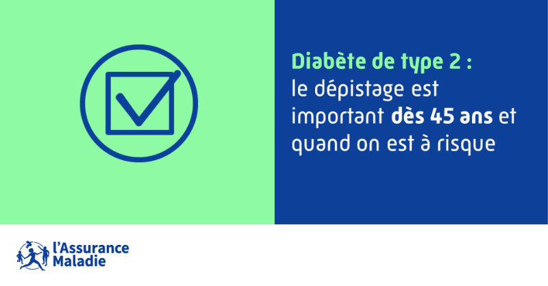 Assur_Maladie's tweet photo. #Prévention | Le #diabète de type 2 reste encore détecté trop tard quand les complications sont déjà apparues. 

👨‍⚕️Un dépistage dès 45 ans est conseillé en cas de facteur(s) de risque. Il est possible de réaliser une auto-évaluation de son risque grâce à un questionnaire simple⤵️
