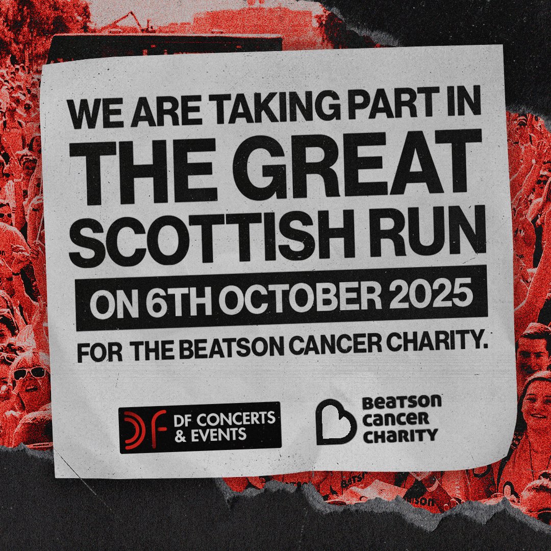 DF Concerts & Events (@dfconcerts) on Twitter photo 10 members of our team are taking part in <a href="/GreatScotRun/">Great Scottish Run</a> on Sun 6th Oct, to raise funds for <a href="/Beatson_Charity/">Beatson Cancer Charity</a>. We would really appreciate your support in making a meaningful impact.
You can donate here: justgiving.com/page/df-concer… 10 members of our team are taking part in <a href="/GreatScotRun/">Great Scottish Run</a> on Sun 6th Oct, to raise funds for <a href="/Beatson_Charity/">Beatson Cancer Charity</a>. We would really appreciate your support in making a meaningful impact.
You can donate here: justgiving.com/page/df-concer…