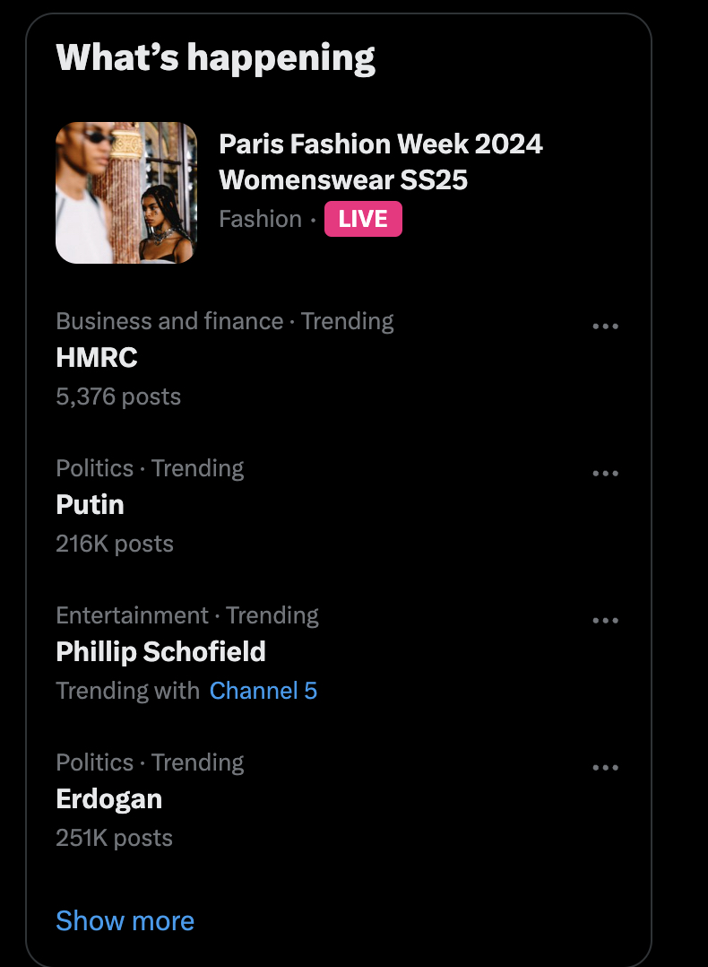 An eclectic mix on the Twitter timeline
