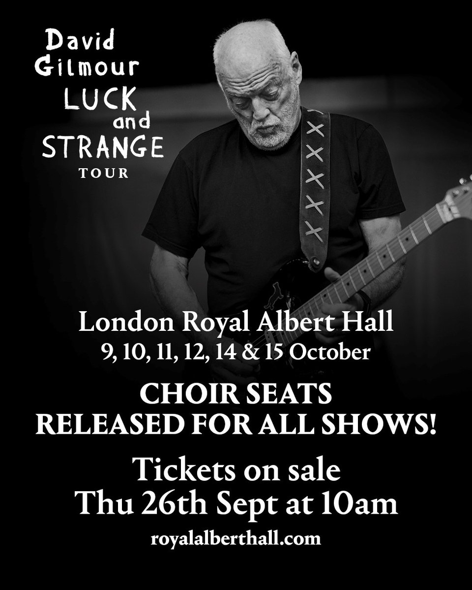 A limited number of Choir Seats are to be made available for next month's otherwise sold out Royal Albert Hall shows in London.

The tickets will be on sale from tomorrow (Thursday) at 10am BST, from royalalberthall.com.