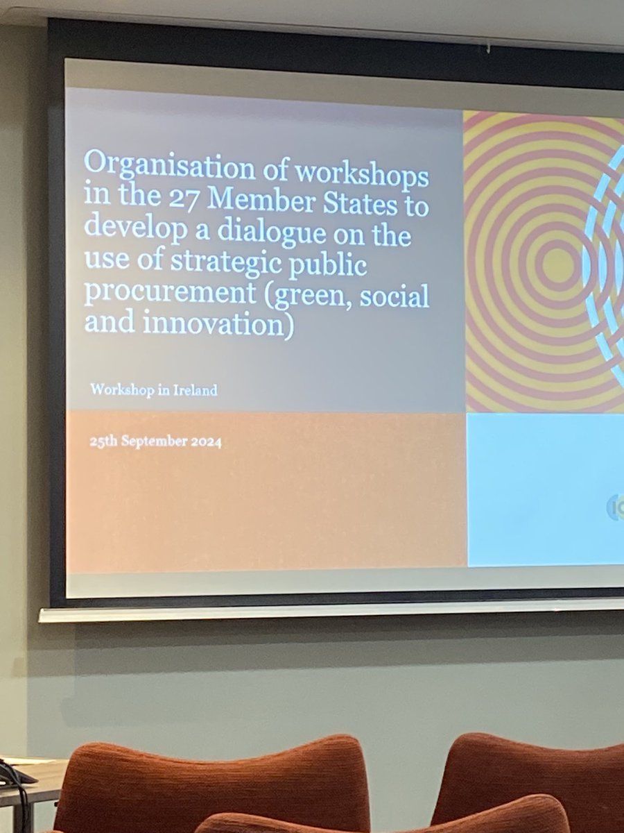 Very pleased to be representing <a href="/pobal/">Pobal</a> at this important day long workshop focusing on Sustainable Procurement in Ireland with a particular focus on social aspects 
<a href="/procurement_ie/">Office of Government Procurement</a> <a href="/ICLEI/">ICLEI</a> @DeptRCD