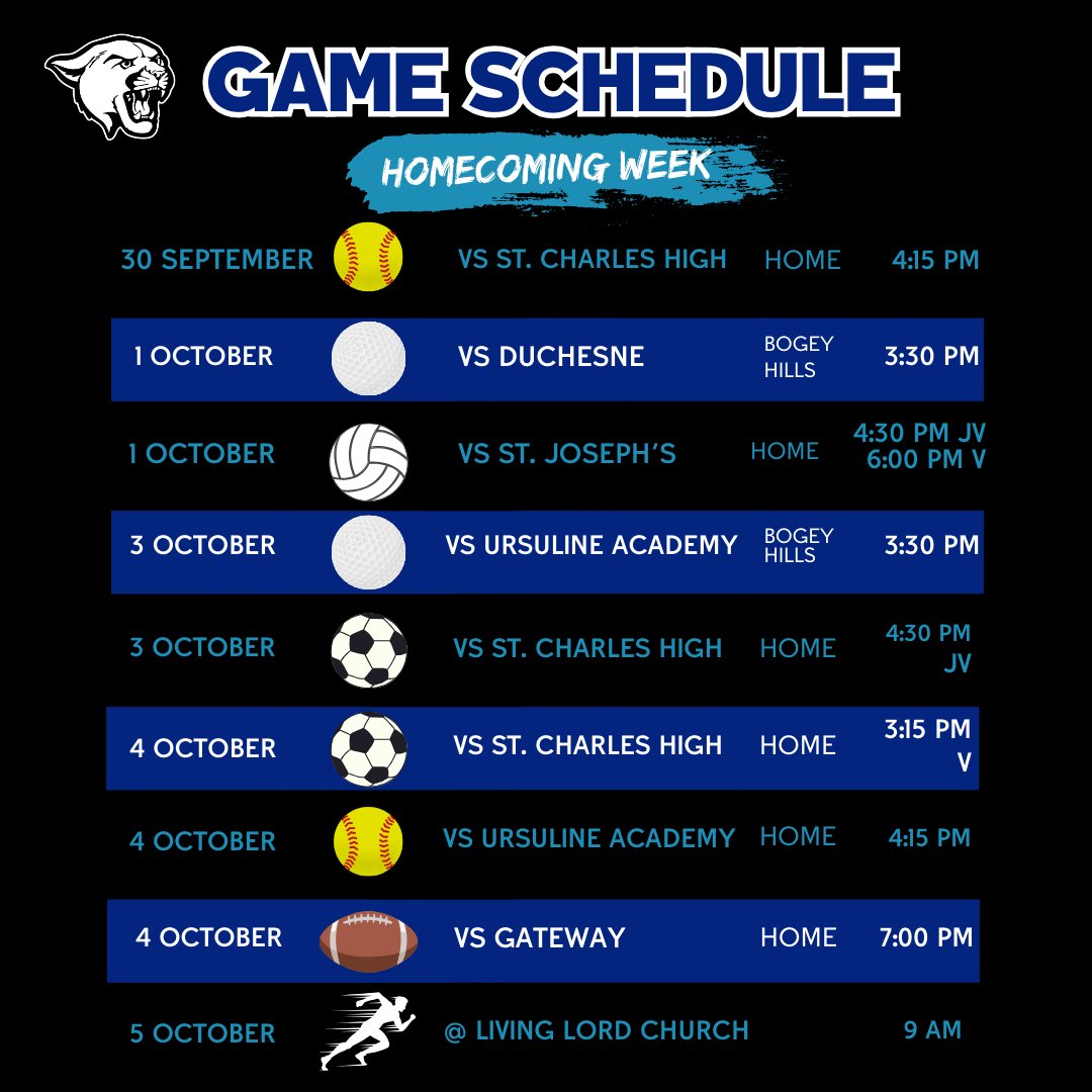 LutheranCougars's tweet image. We’re excited to celebrate Homecoming next week with multiple sports teams hosting games throughout the week! It’s going to be an action-packed week, and we’d love for you to join in supporting our teams &amp;amp; student athletes.
#gocougars #homecomingweek #cougarpride