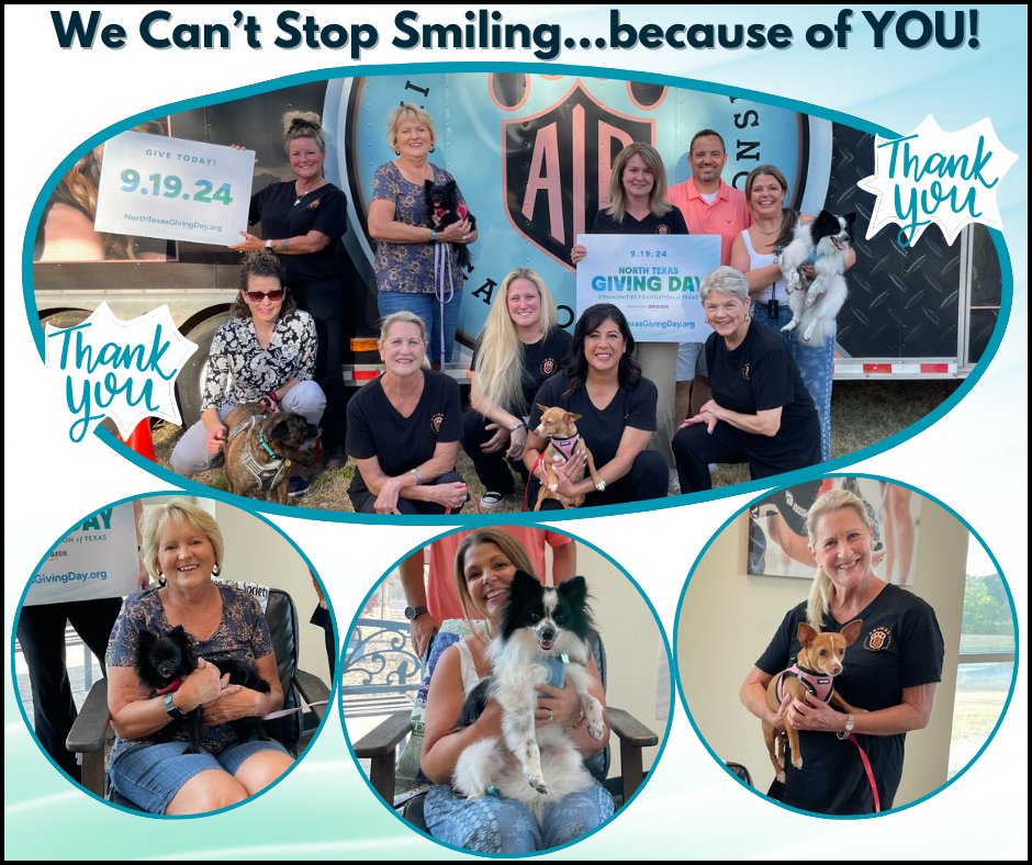 We want to say THANK YOU to our generous donors that raised $32,873 on NTGD! 📷

These shining faces show that your contribution makes ALL the difference. 📷 Take a look at some of our incredible responders, fosters and foster pups from #OperationBoneyard!