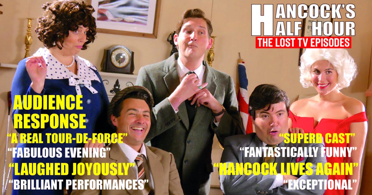 Audiences ❤️ #HancocksHalfHour The Lost TV Episodes

Sep
Thu 26 <a href="/westacretheatre/">Westacre Theatre</a> (sold out)
Fri 27 #Beccles 
Sat 28 #Aldeburgh
Sun 29 <a href="/ThameTheatre/">Thame Theatre (Oxfordshire, UK)</a> 
Mon 30 <a href="/LeedsTheatres/">Leeds Heritage Theatres</a>
Oct
Tue 1 <a href="/Grand_Theatre/">Blackpool Grand Theatre 🦋</a> 
Wed 2 <a href="/TheatrauSirGar/">TheatrauSirGar</a> 
Thu 3 @LudlowRooms 
Fri 4 <a href="/crescenttheatre/">Crescent Theatre</a> <a href="/BhamComFest/">Bham Comedy Festival</a>