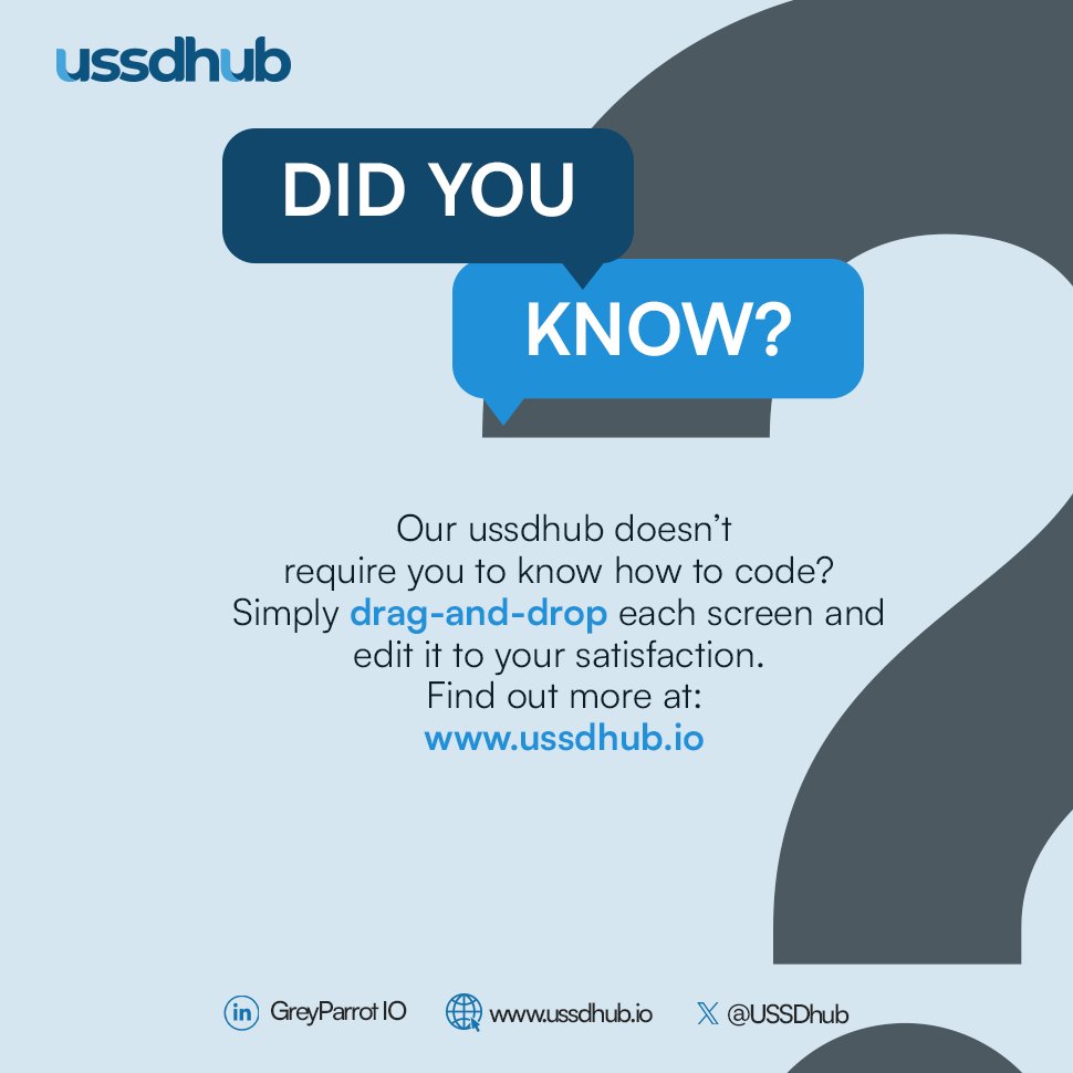 USSDhub's tweet photo. Super easy use and highly intuitive. #NoCode #ussd #Didyouknow https://t.co/koP9kgXCLf