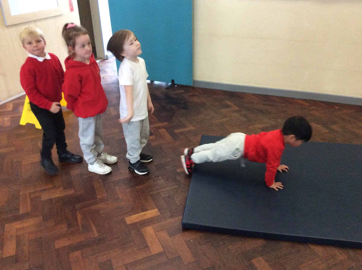 This afternoon in PE we started by warming our bodies up and feeling our heartbeat before and after. We then stretched and reached to retrieve objects from the mats. We also discussed our PE attribute, Responsibility <a href="/_MrsBG/">Mrs BG</a> <a href="/stjs_staveley/">Saint Joseph's</a> #joeysPD