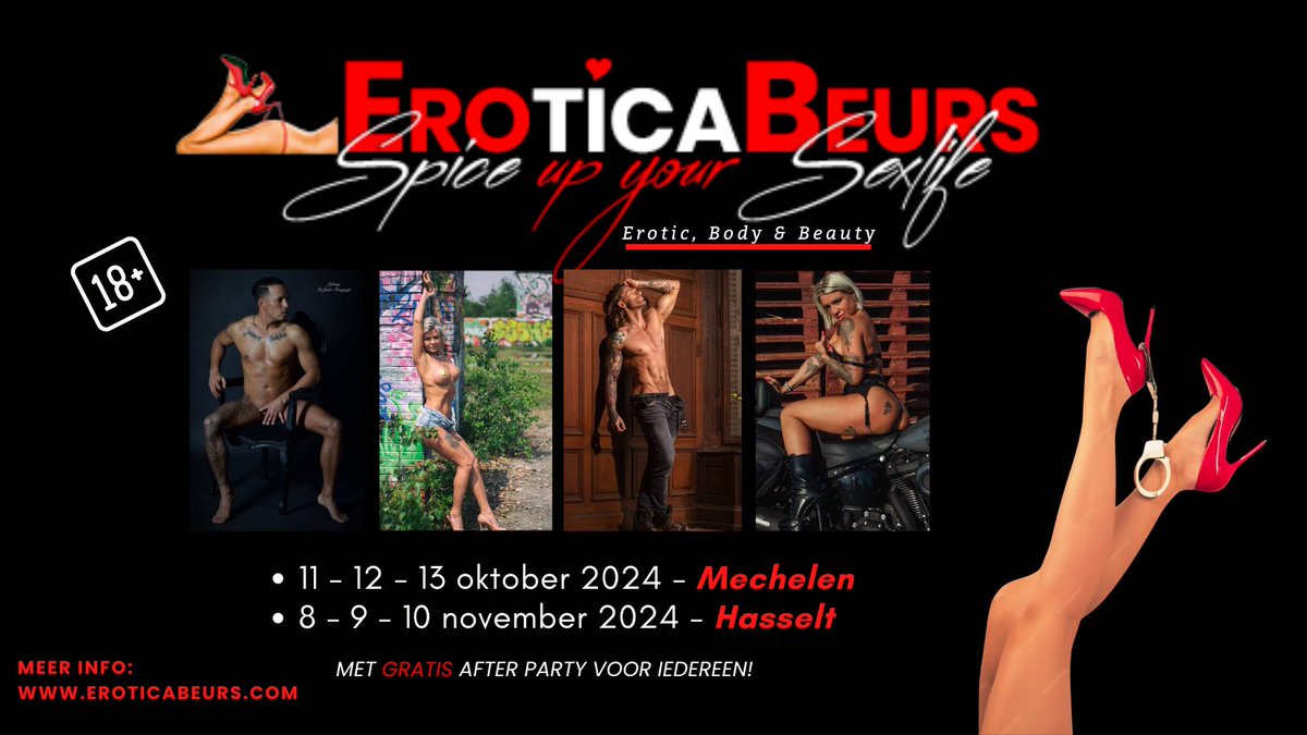 Ontdek de internationale artiesten voor de Eroticabeurs in Mechelen!
Meer info:eroticabeurs.com