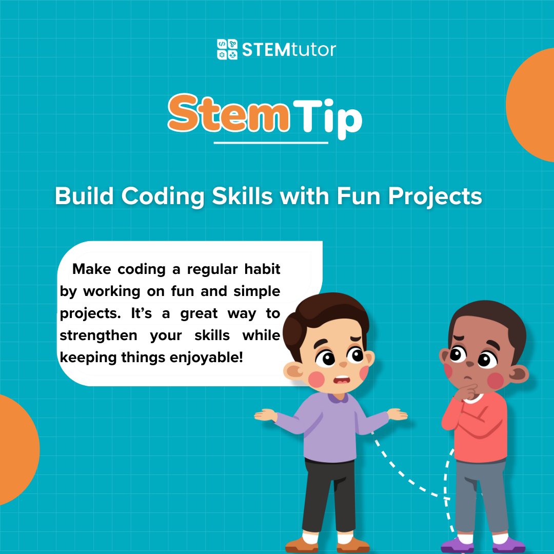 STEMTutorNG's tweet image. Practice makes perfect! Encourage your kids to practice coding regularly with fun and simple projects. It’s a great way to build their skills and confidence! #STEMTips  #CodingSkills #KidsinTech