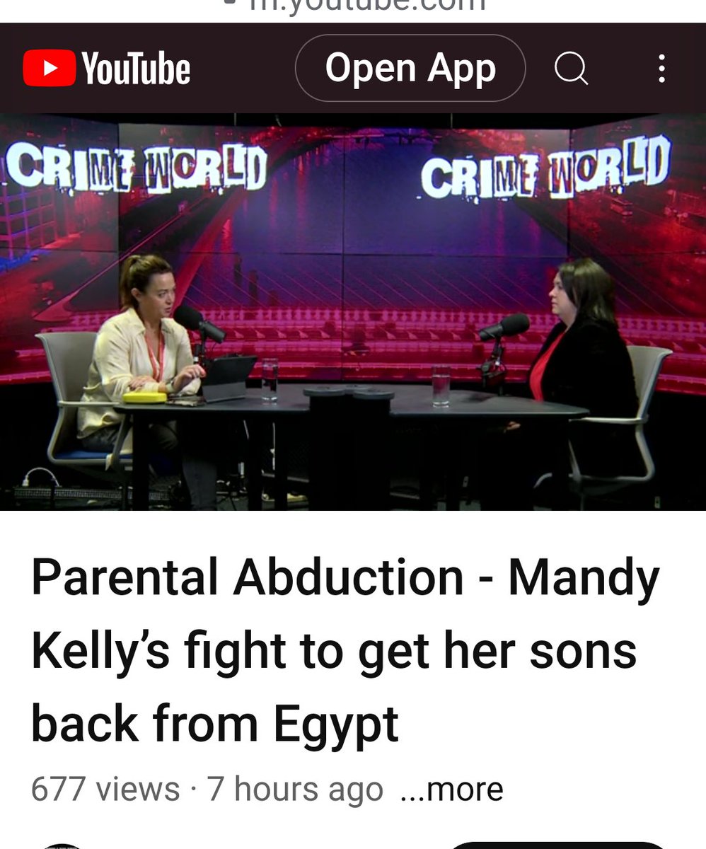 Parental Child Abduction is a crime!
#LongCovid community pls RT this story that's very close to my ❤️

<a href="/kellym57/">Mandy kelly</a> I hope justice is served swiftly, in order for you to be reunited with your two son's. ❤️
<a href="/MfaEgypt/">Egypt MFA Spokesperson</a>
<a href="/dfatirl/">Irish Foreign Ministry</a> 
#NonHague

 youtu.be/z8e_C-E88dw?si…