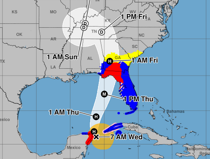 OK  FOLKS... LISTEN-UP! Hurricane Helene is on her way and if you're in the  path of this ugly mess from Mother Nature's deep-dark bowels, PREP-NOW  OR LEAVE!  SERIOUSLY FOLKS, don't mess around, use your head and listen to your local officials.  #goawayhelene #besafe #besmart