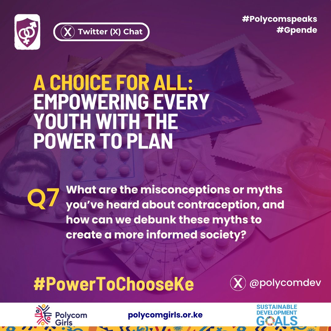 polycomdev's tweet photo. Q7. What are the misconceptions or myths you’ve heard about contraception, and how can we debunk these myths to create a more informed society?
#PowerToChooseKe #Gpende #Polycomspeaks https://t.co/AGByPKggMQ