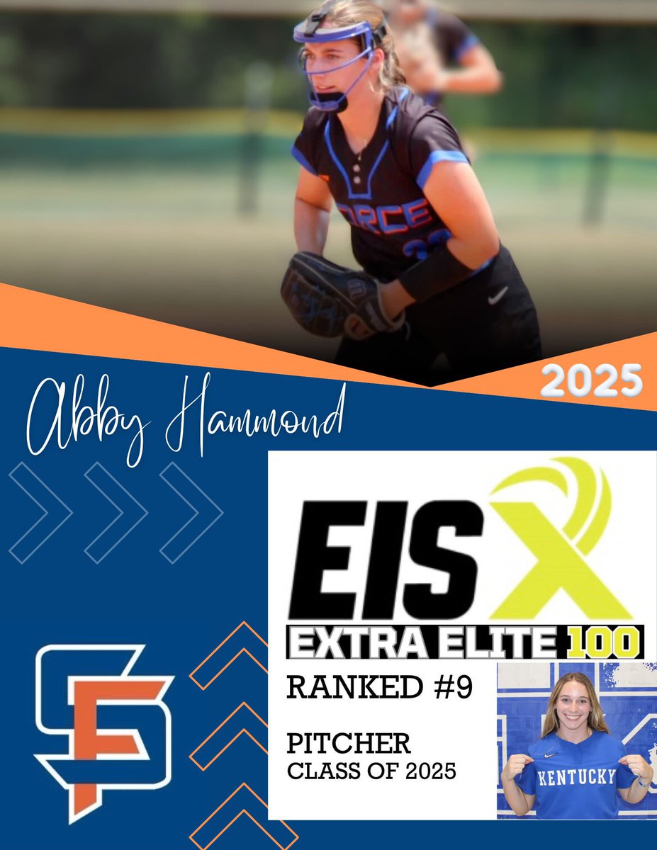 Southern Force 18U National - Palmer (@forcesouthern) on Twitter photo Congratulations @abbyhammond23 for being ranked <a href="/ExtraInningSB/">EXTRA INNING SOFTBALL</a> # 9️⃣ pitcher in the Nation and # 1️⃣ in the Midwest Region for the Class of 2025!👏🏻💙🧡<a href="/UKsoftball/">Kentucky Softball</a> Congratulations @abbyhammond23 for being ranked <a href="/ExtraInningSB/">EXTRA INNING SOFTBALL</a> # 9️⃣ pitcher in the Nation and # 1️⃣ in the Midwest Region for the Class of 2025!👏🏻💙🧡<a href="/UKsoftball/">Kentucky Softball</a>