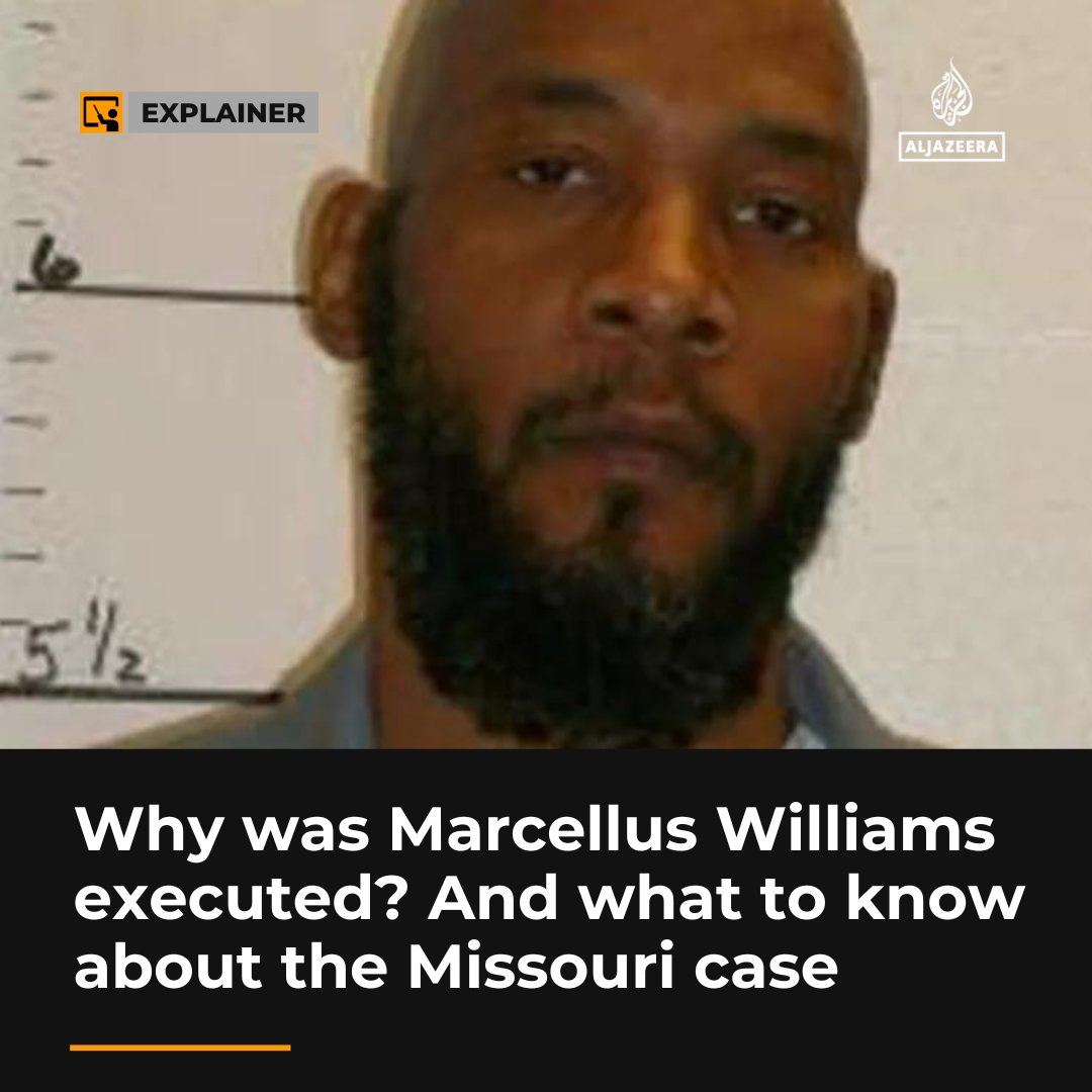 Marcellus Williams has been executed by lethal injection in the US state of Missouri, despite objections from the victim’s family and prosecutors.

Here's what you need know aje.io/kfztk6