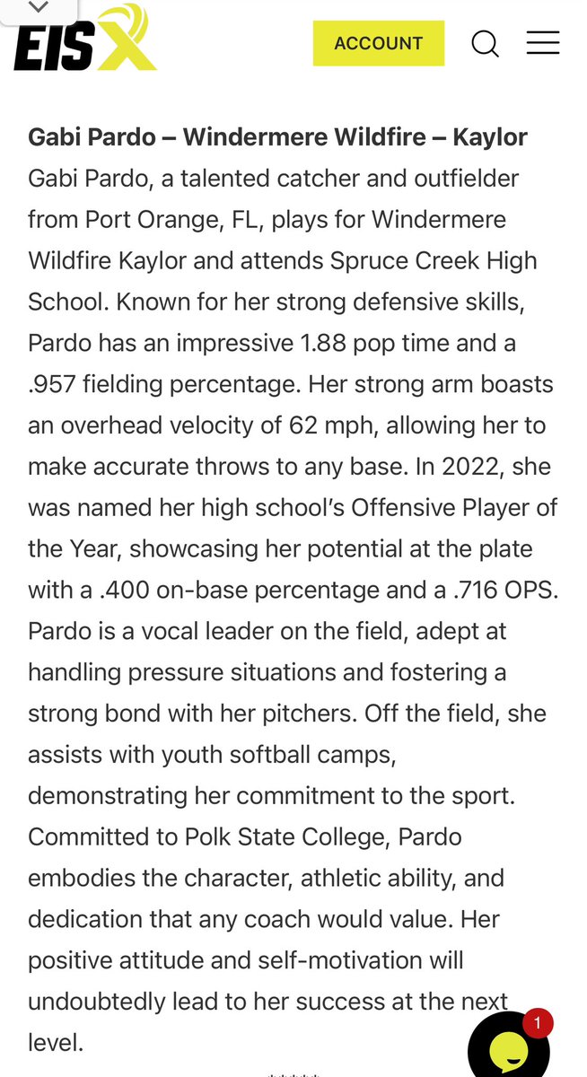 Wildfire18u's tweet image. Another great day to be apart of the WiFi organization!  Polk State commit @gabipardo27 being recognized as a top 100 catcher for the class of 2025, coming in at #55!  Congrats Pardo family!  #WiFiNation #catchingwildfire 🔥🔥👀👀