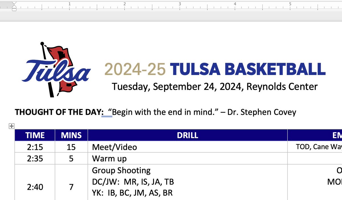 CoachKonkol's tweet image. Official Practice #1 opened with our first Thought of the Day.  #Team114 #TougherTogether