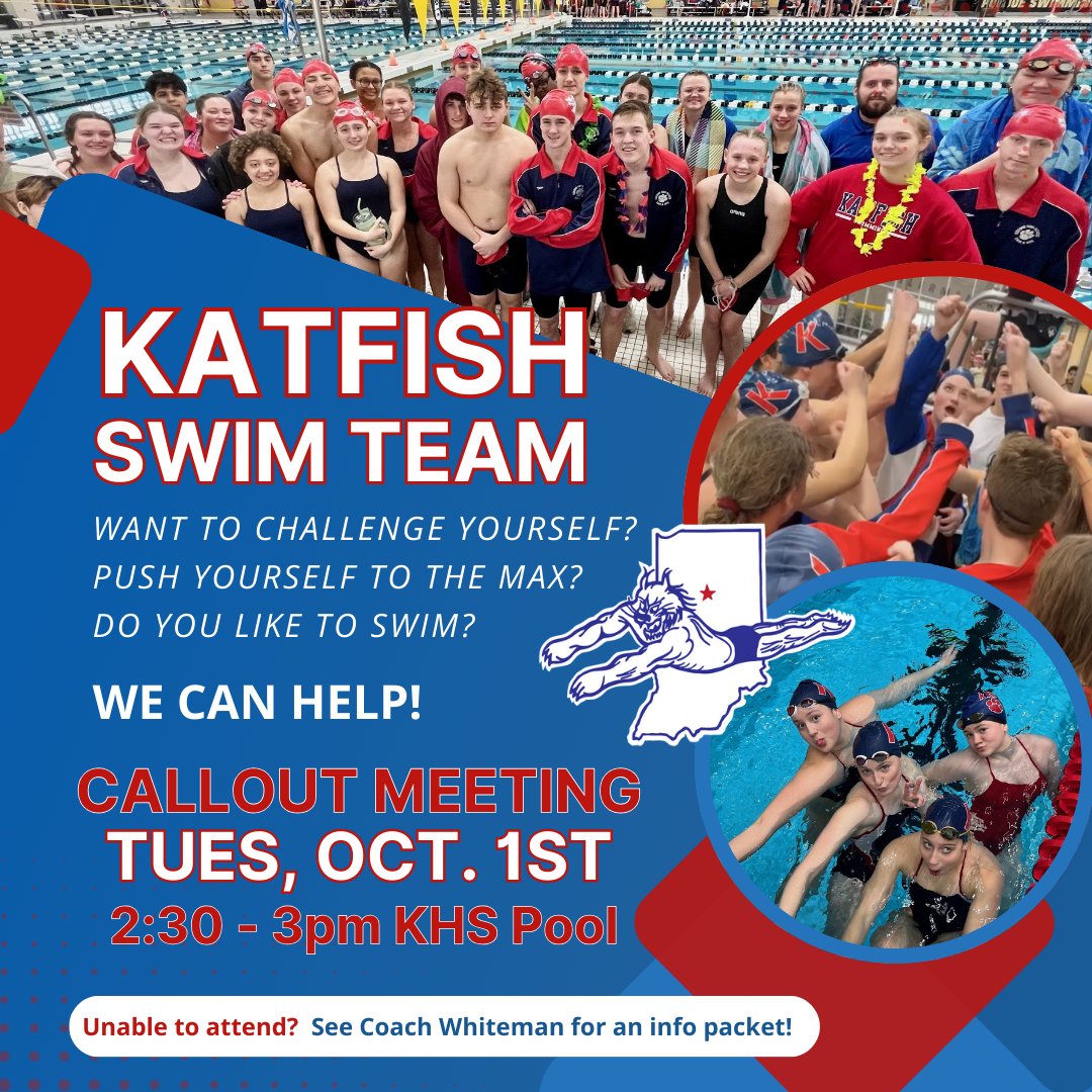 KHS_SwimAndDive's tweet photo. Almost that time! Hope to see you there! #Katfish #LegacyMatters #ProudToBeAKatfish https://t.co/5gBTOnVtmx