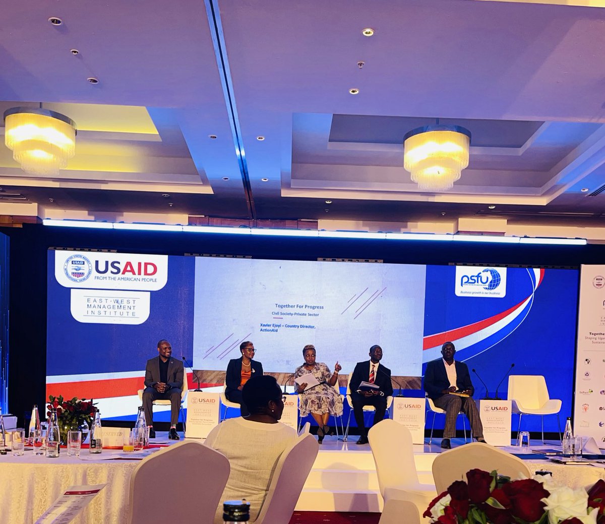 Today I spoke at #together for progress conference convened by PSFU &amp;USAID, discussing how CSO and the private sector collaborations. Interesting insights from Uganda breweries Ltd and Roofings Ltd with whom I appeared on the panel.