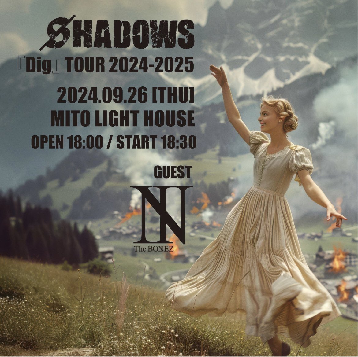 明日9/26は、 SHADOWS『Dig』TOUR 2024-2025 Day1 at 水戸LIGHT HOUSE