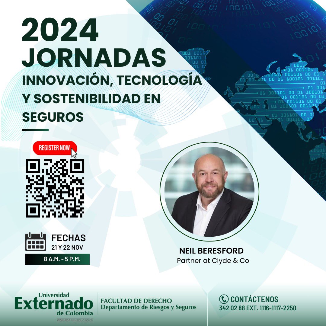 I Jornadas de Innovación, Tecnología y Sostenibilidad en Seguros.

🎙️Contaremos con la participación de expertos nacionales e internacionales de renombre, como el Profesor inglés Neil Beresford. 

📌¡Te esperamos!