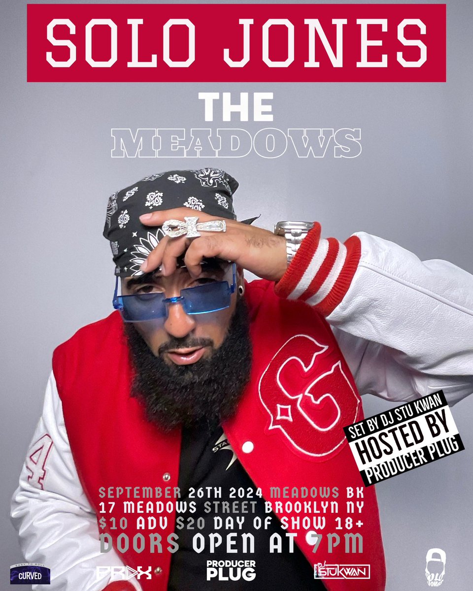 VickEKnox's tweet photo. Tomorrow 9/26  it goes down at The Meadows in BK.  @SoloJones_ will be performing live! $10 tix still available only until today at the link provided below ⬇️ $20 at the  door on the day of the show.

https://t.co/WbVKtehoLC https://t.co/r00okp3R5y