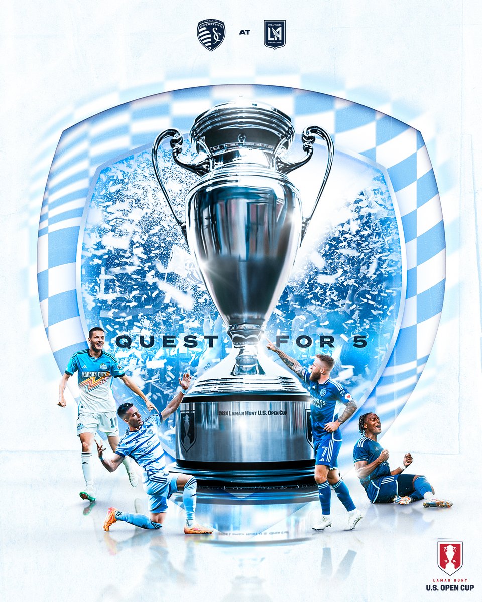 SportingKC's tweet photo. OPEN CUP FINAL MATCHDAY 🏆

🆚 @LAFC 
🕤 9:30PM CT
🖥️ Watch FREE on @AppleTV: https://t.co/MNskOT4Zz7
🏟️ BMO Stadium

#SportingKC | #USOC2024 https://t.co/v92bgEXsLz