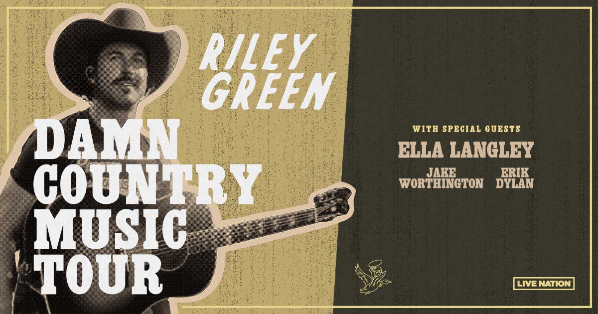 Live Nation W Canada (@livenationwest) on Twitter photo Y’all ready? 🔥 <a href="/RileyGreenMusic/">Riley Green</a>'s Damn Country Music Tour is coming to Abbotsford, Kelowna, and Regina this March with <a href="/ellalangleymsic/">Ella Langley</a>, <a href="/jakeworthington/">Jake Worthington</a>, and <a href="/erikdylanmusic/">E R I K D Y L A N</a>! Tickets on sale this Friday, Sept 27th @ 10AM local: bit.ly/3zyX9sL Y’all ready? 🔥 <a href="/RileyGreenMusic/">Riley Green</a>'s Damn Country Music Tour is coming to Abbotsford, Kelowna, and Regina this March with <a href="/ellalangleymsic/">Ella Langley</a>, <a href="/jakeworthington/">Jake Worthington</a>, and <a href="/erikdylanmusic/">E R I K D Y L A N</a>! Tickets on sale this Friday, Sept 27th @ 10AM local: bit.ly/3zyX9sL