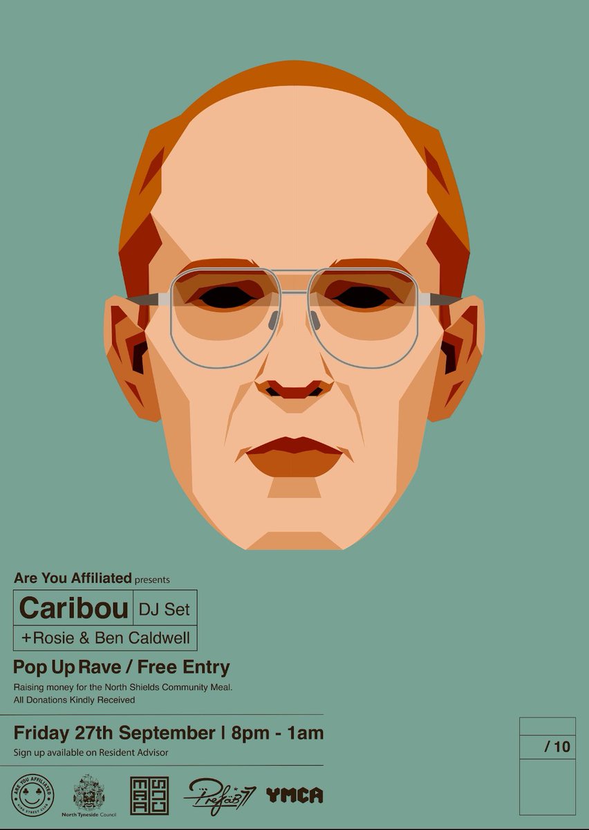 NEW WORK - Special Guest announcement <a href="/caribouband/">Caribou</a> playing in #NorthShields this Friday. Gonna be mega! ✊🏻

Charity event supporting <a href="/YMCANTyneside/">YMCA North Tyneside</a> Community Meal Project. Big ups to all involved X

<a href="/Man_Power_Music/">Man Power</a> 

 LE Prints 👇🏻

areyouaffiliated.by-sugarcoat.com