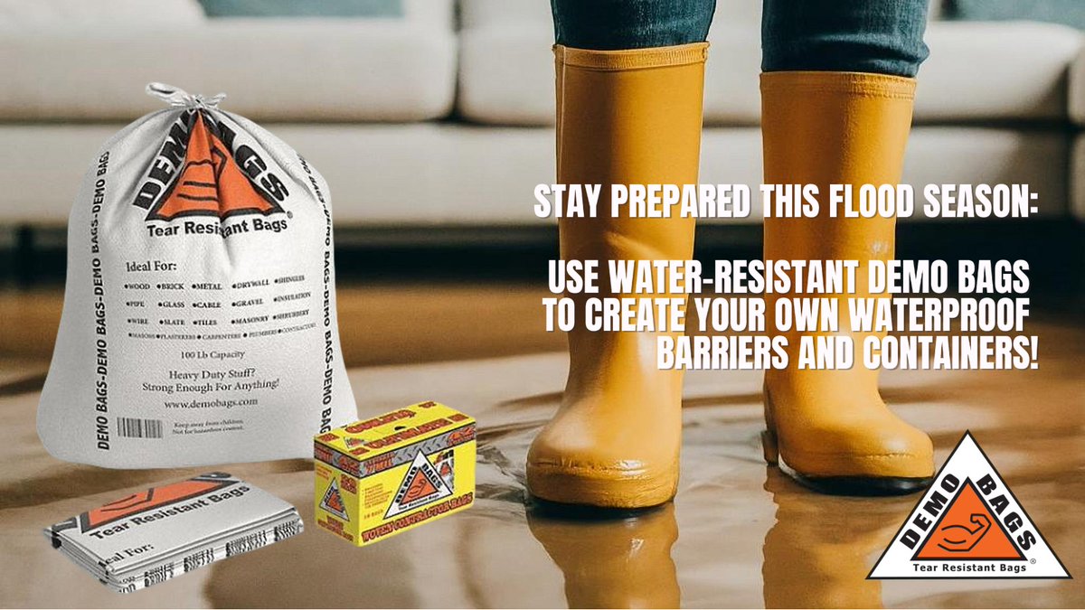 BagsDemo's tweet photo. Utilize Demo Bags with their water-resistant material for effective flood-proofing! Create makeshift waterproof containers or barriers to protect your valuables when flood season hits. Stay prepared!                               

#FloodPrep #DemoBags #WaterResistant https://t.co/jCj7jEluoF