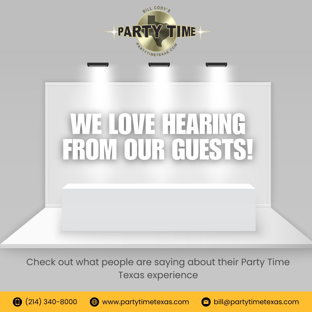 DJBillCody's tweet photo. See what people are saying about their unforgettable Party Time Texas experience and how we made their events truly special. 🎉💬

Dive into the rave reviews and discover why we're the top choice for celebrations! 👏✨ https://t.co/N74GBZ57Z5