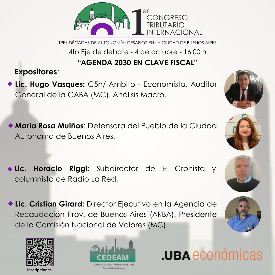 CONGRESO TRIBUTARIO EN <a href="/UBAeconomicas/">Facultad de Cs. Económicas UBA</a> 
"Tres décadas de autonomía: desafíos en la Ciudad de Buenos Aires"
📍 Salón de Actos Uriburu 873. 
🗓️ 3 y 4 de octubre 
📌 Actividad GRATUITA,inscribite en el siguiente enlace:
- forms.gle/Jnb1uu7pUkL7TA…
📚¡Las y los esperamos!