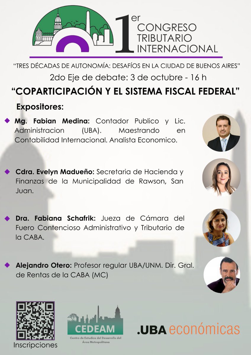 raulsanchez_ok's tweet photo. CONGRESO TRIBUTARIO EN @UBAeconomicas 
"Tres décadas de autonomía: desafíos en la Ciudad de Buenos Aires"
📍 Salón de Actos Uriburu 873. 
🗓️ 3 y 4 de octubre 
📌 Actividad GRATUITA,inscribite en el siguiente enlace:
- https://t.co/7RRkpFCgYs
📚¡Las y los esperamos! https://t.co/WiOHlOWamZ