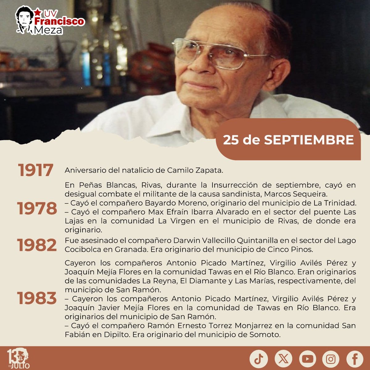 13JulioUNANMGA's tweet photo. Efemérides de la Revolución Popular Sandinista
¡La marcha hacia la victoria, no se detiene!
✊🇳🇮🖤❤️
#AmoraNicaragua
#SomosUNAN
#SoyCSM
#OrgulloDeMiPais https://t.co/9MBpgN63nb