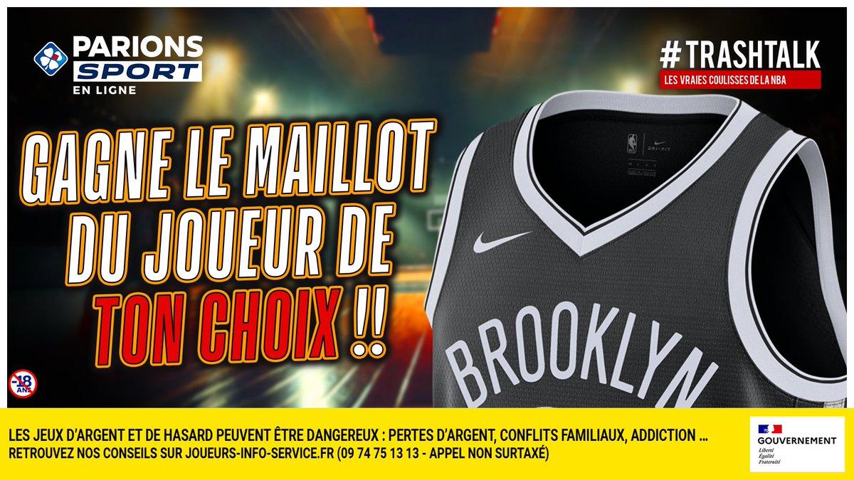 TrashTalk_fr's tweet image. 🎁 JEU-CONCOURS !! 🎁 

Pour les #30PREVIEWSEN30JOURS, TrashTalk et ParionsSport te font gagner 1 maillot par jour !! 🤩

🚨 GAGNE LE MAILLOT DU JOUEUR DE TON CHOIX DES NETS !! 🚨

Pour participer :

1⃣ RT CE TWEET 
2⃣ FOLLOW @TRASHTALK_FR ET @PARIONSSPORT

(TAS LE 03/10) 🔞