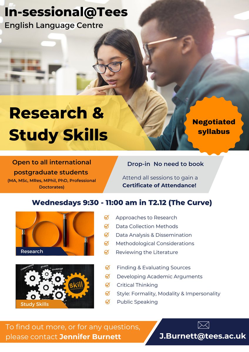 Research and Study Skills for international research students.
New session begins on Wednesday 09.10.24 at 9:30am in T2.12. Drop in - no need to book.
<a href="/TeessideUni/">Teesside University</a>
<a href="/SSSHL/">o0i0o</a>
<a href="/TeesUniSHLS/"><a href="/TeesU/">Teesu</a>niSHLS</a>
@TeesU
<a href="/TeesStudentLife/">Teesside University Student Life</a>
<a href="/PostGradTeesUni/">Postgraduate Society Teesside University</a>