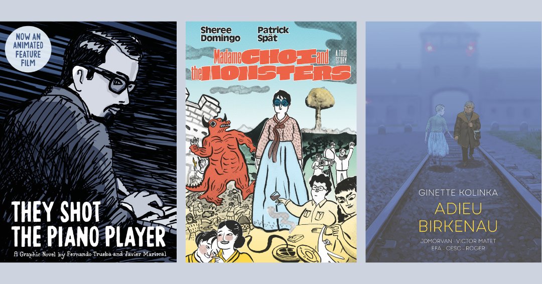 SelfMadeHero's tweet photo. #LICAF begins! And just for those joining us here, we've snuck in some early copies of these autumn titles for an exclusive debut!
@ComicArtFest
๐https://t.co/tcNScTVnZv
#TheyShotthePianoPlayer #MadameChoiandtheMonsters #AdieuBirkenau
#LICAF24 #SelfMadeHero https://t.co/EAlJ5afBEG